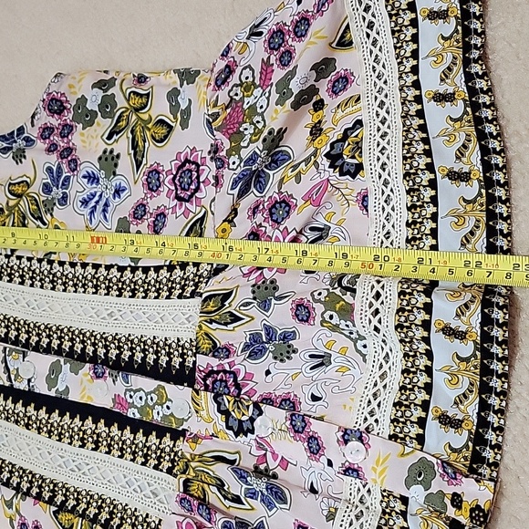 Anthropologie Blue Lace Floral Peblum Sleeveless Blouse US S - Picture 7 of 10